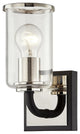 Aeon 1 Light Vanity - Carbide Black and Polished Nickel Finish - Clear Glass