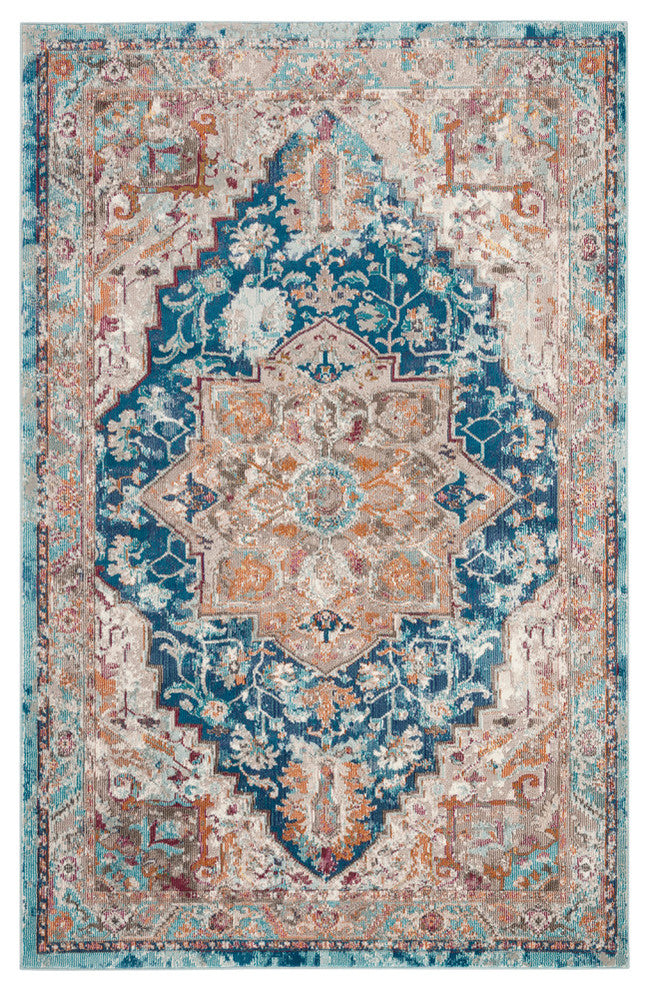 Safavieh Aria Ara119B Vintage/Distressed Rug, Blue/Beige, 4'0"x6'0"