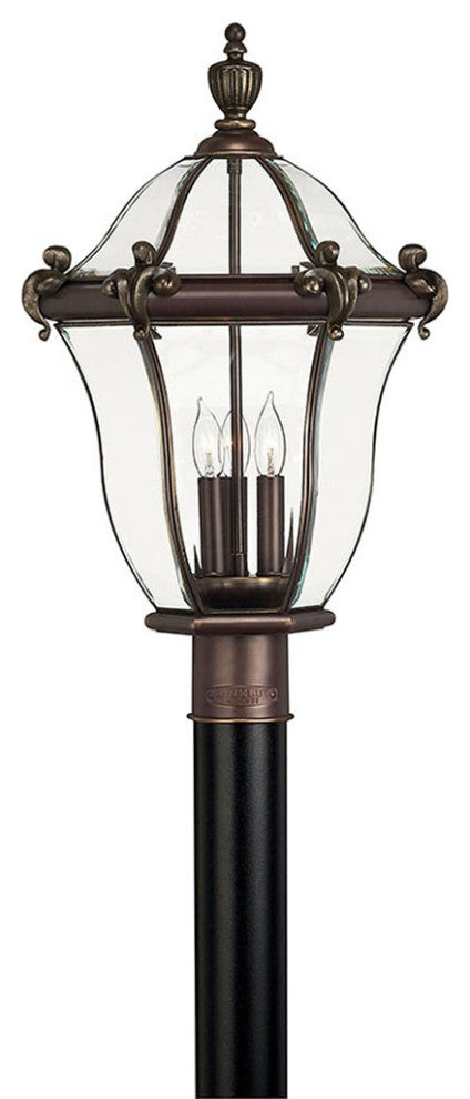 Hinkley 2441CB Large Post Top or Pier Mount Lantern, Dark Bronze