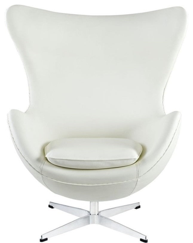 Modern Contemporary Living Room Leather Lounge Chair Black, White