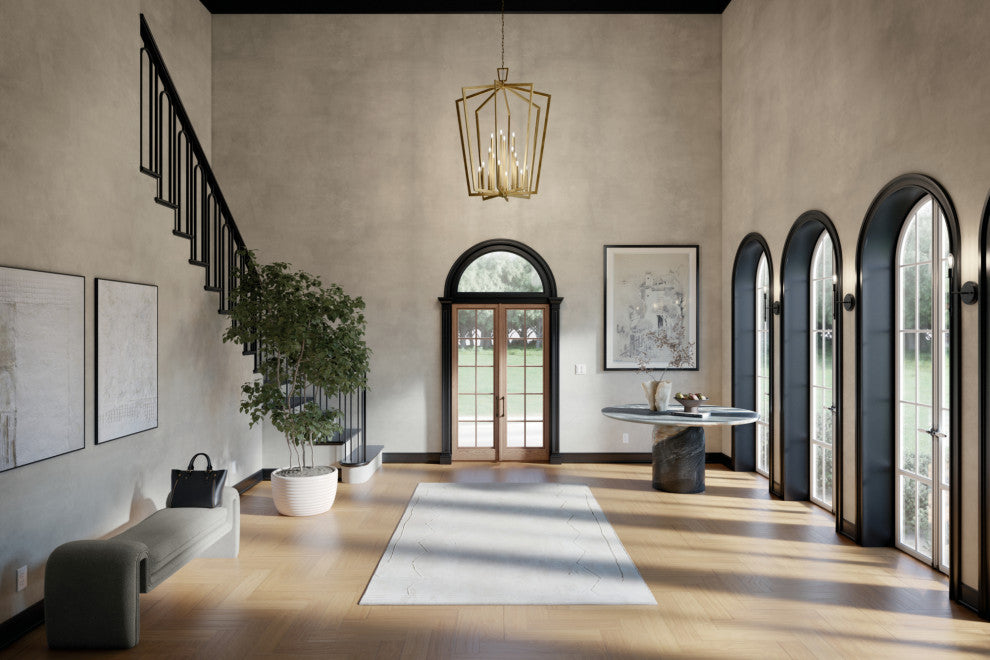 Abbotswell 49" 16 Light Foyer Pendant, Natural Brass