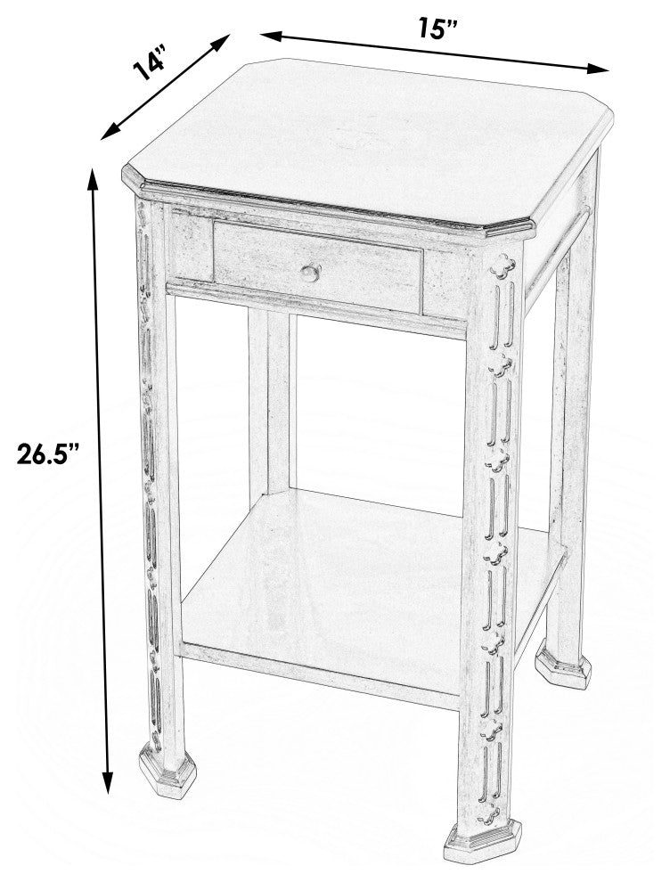 Moyer Wood Side Table With Storage, Dark Brown