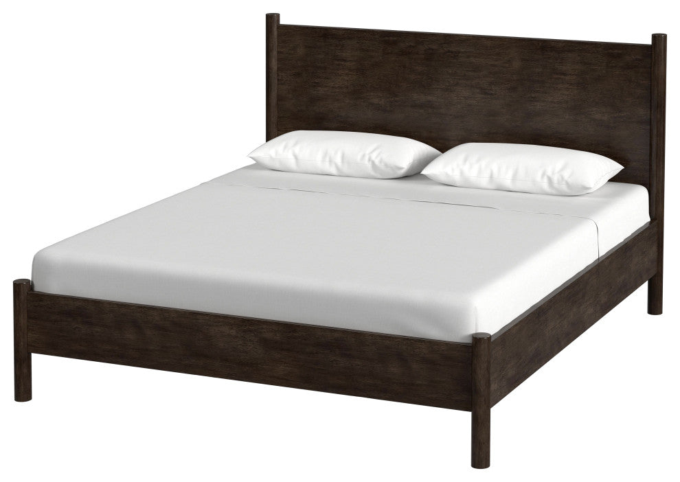 Lennon Rounded Leg Bed, Medium Brown, King