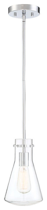 Savoy House Meridian 1 Light Pendant M70063CH, Chrome