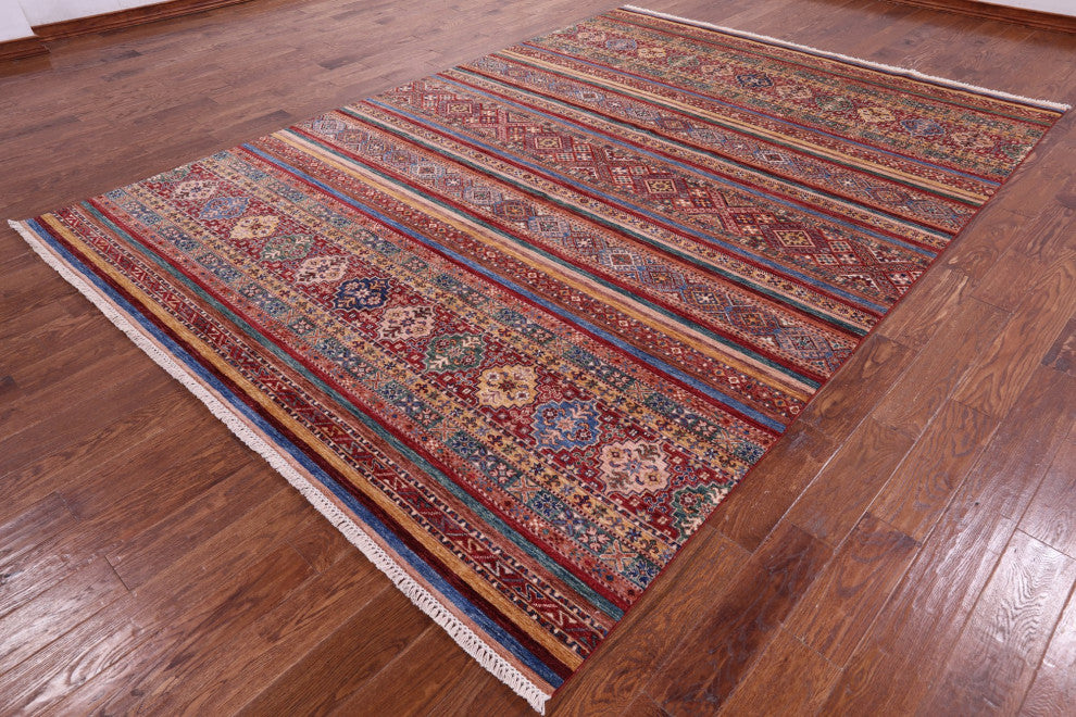Khorjin Super Kazak Handmade Wool Rug 8' 2" X 11' 6" Q10113