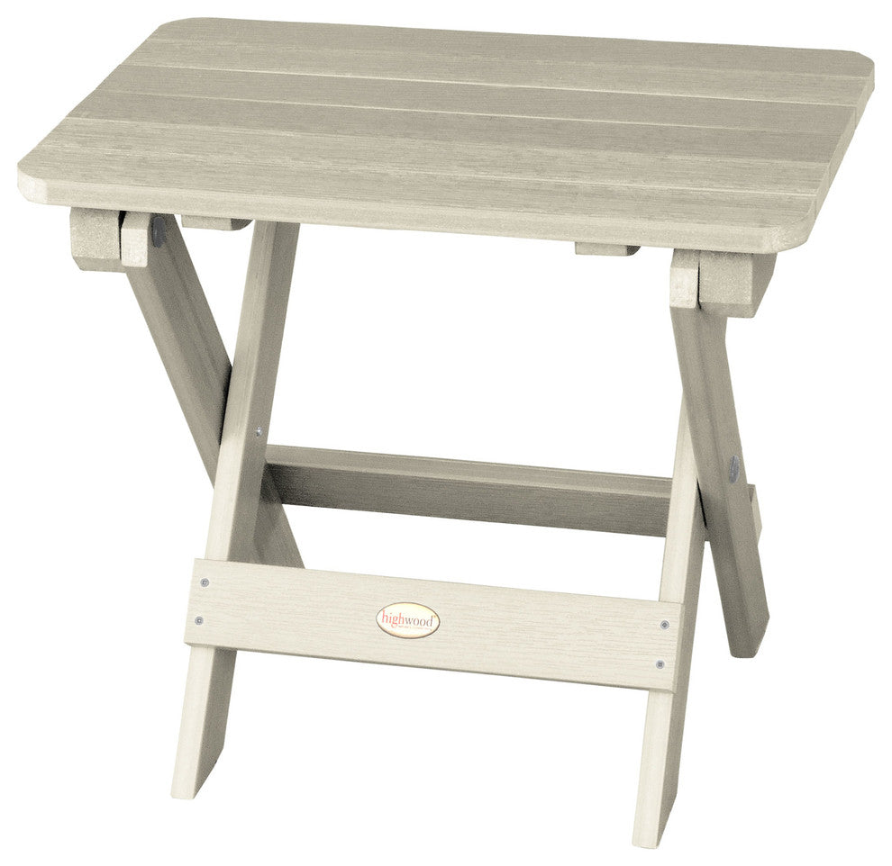 4 Classic Westport Adirondack Chairs, 2 Folding Side Tables, Whitewash