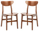 Safavieh Lucca Retro Dining Chair, Set of 2, Walnut
