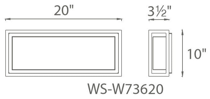 Modern Forms Framed 20" LED Outdoor Wall Light, Graphite