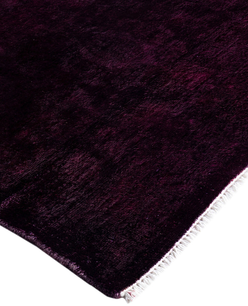 Overdyed One-of-a-Kind Hand-Knotted Area Rug Purple, 2' 5" x 16' 4"