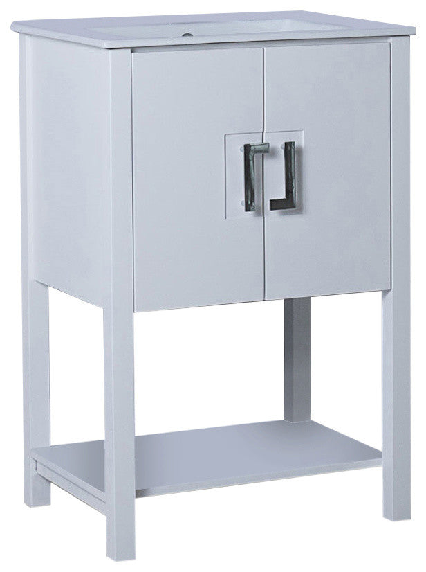 Preston Single-Sink Vanity, 24", White