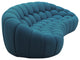 Divani Casa Yolonda Modern Curved Dark Teal Fabric Sofa