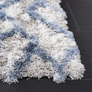 Safavieh Horizon Shag Collection HZN894M Rug, Ivory/Blue, 8' X 10'
