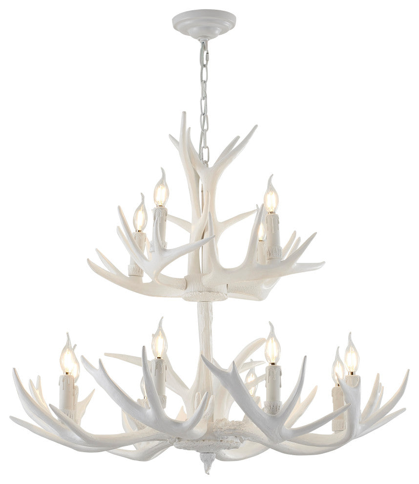White Polyresin Antler Lighting Fixture