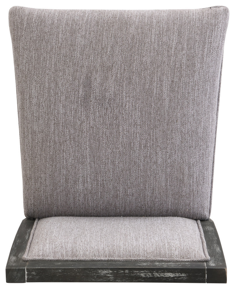 GDF Studio Retro Upholstered Barstools, Rubberwood Frame, Set of 2, Black/Gray