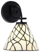 Cavella 1 Light Wall Sconce, Matte Black Finish, 7" Sandhill Art Glass
