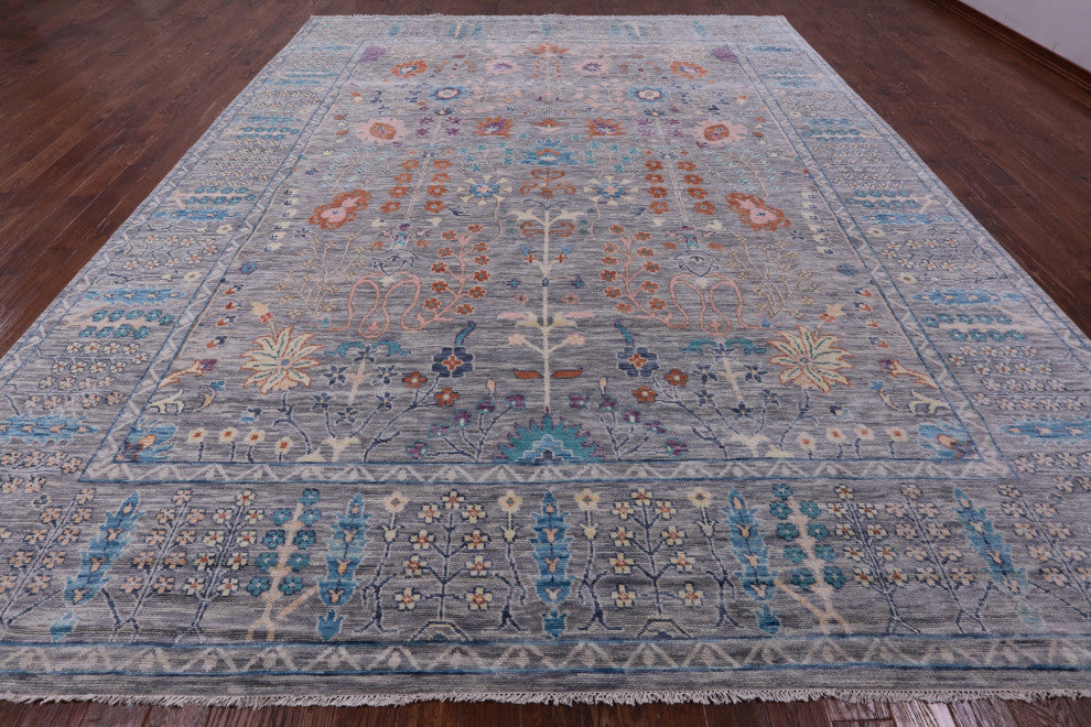 11' 11" X 14' 10" Turkish Oushak Hand-Knotted Wool Rug - Q15621
