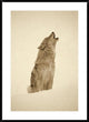 Timber Wolf Portrait, Howling In Snow, North America, Sepia, 30"x38"