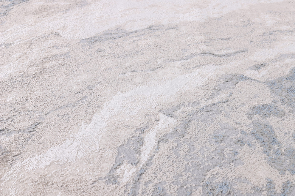 High-Low Hayes Ivory/Gray Rug, Ivory, 5'3"x8'