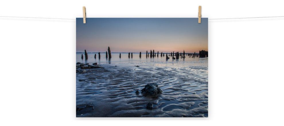 Low Tide At Battery Landscape Photo, Beach Unframed Wall Art Print, 18" X 24"