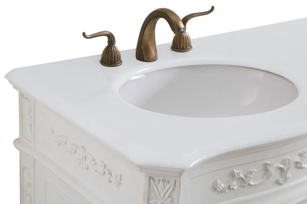Bathroom Vanity, Antique White, 60", Double Sink