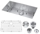 32"Undermoun Kitchen Sink and Drain Assembly  Strainer, Protective Bottom Grid