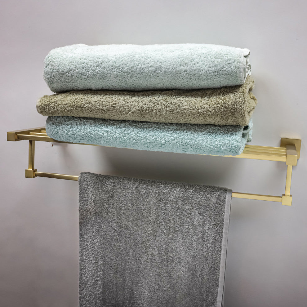 Vienna Series Gold Bathroom Towel Shelf Rack