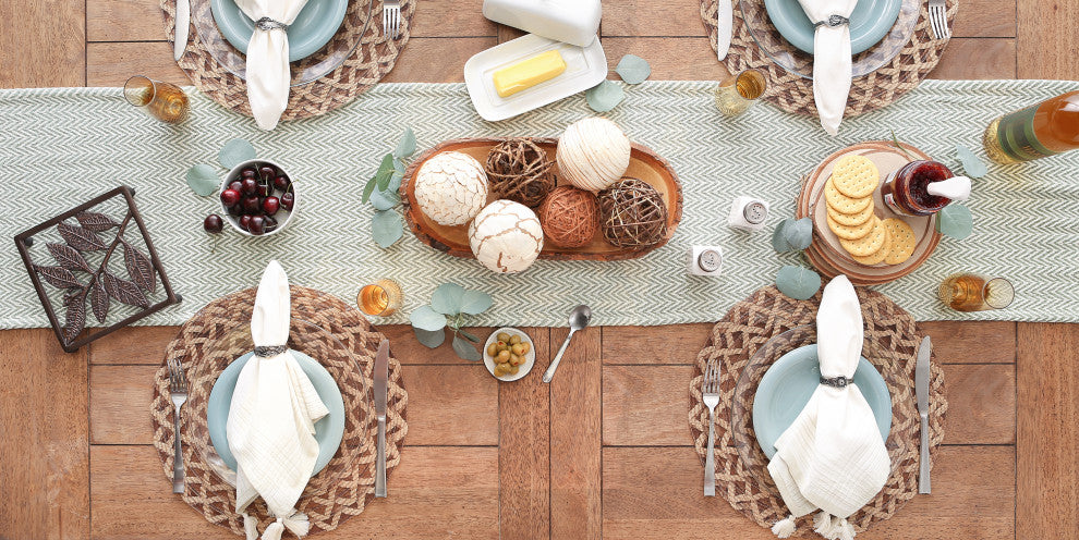 Artichoke Chevron Table Runner 15x72