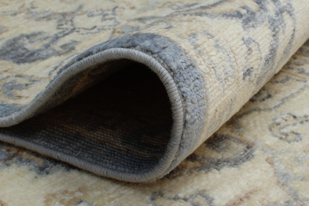 Yousafi Fine Chobi Ediz Gray Rug, 8'1x9'3