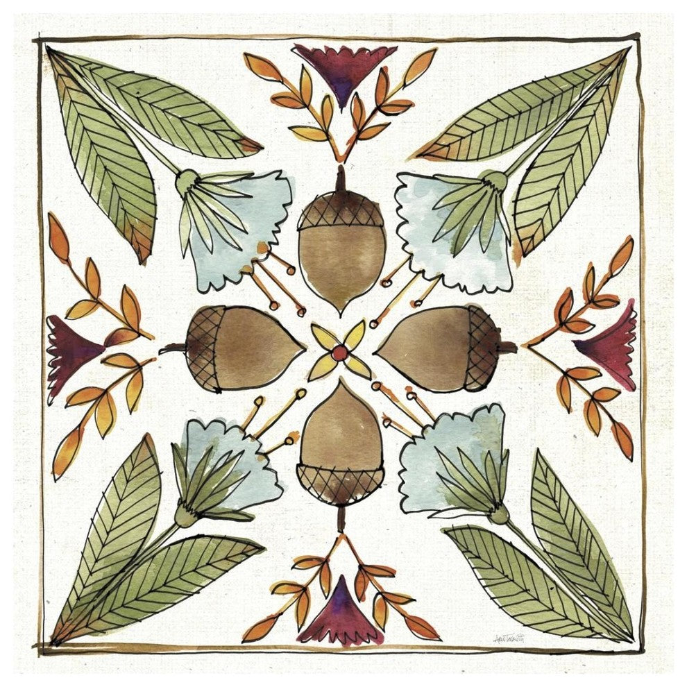 "Festive Foliage VII" Digital Paper Print by Anne Tavoletti, 32"x32"