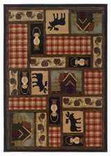 Oriental Weavers Hudson Brown/Red Southwest/Lodge Indoor Area Rug 3'10"X5'5"