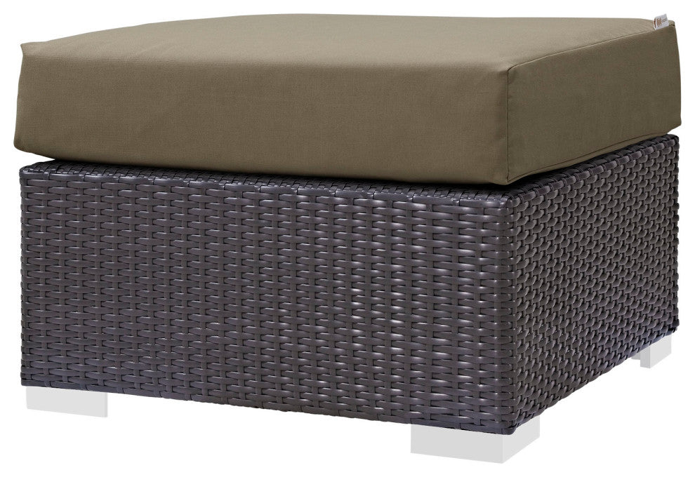 Lounge Sectional Sofa and Table Set, Rattan, Wicker, Dark Brown Brown, Outdoor