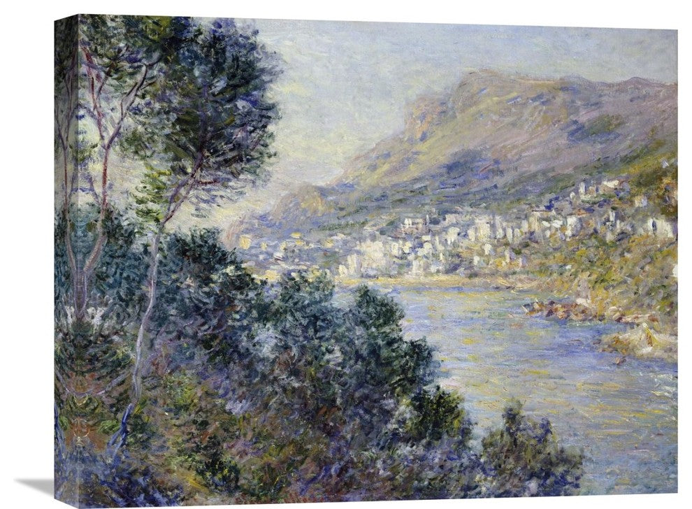 "A View of Cape Martin, Monte Carlo" Canvas Giclee by Claude Monet, 22"x18"