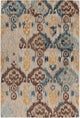 Kara Hand-Tufted Contemporary Rug, Blue/Brown/Beige/Orange, 7'9x10'6