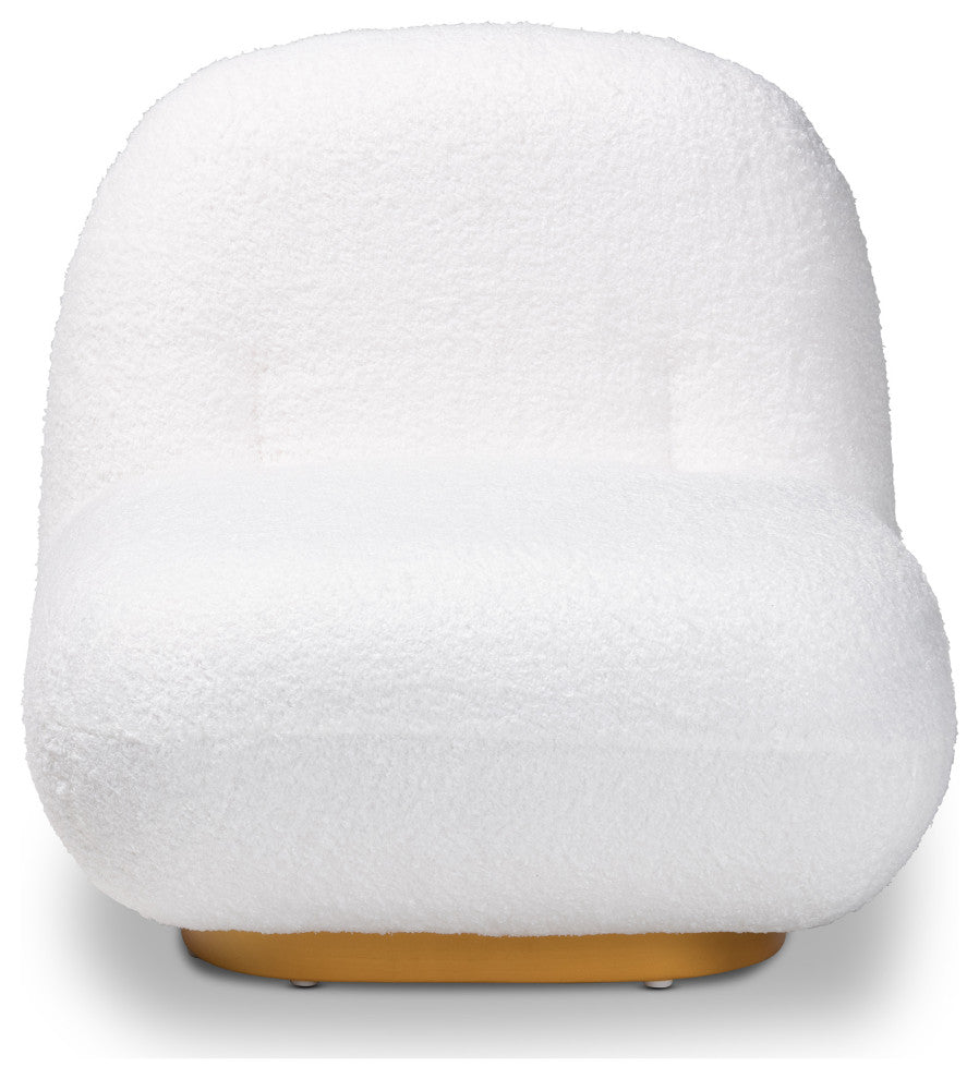 Zidane Contemporary White Boucle Upholstered Accent Chair