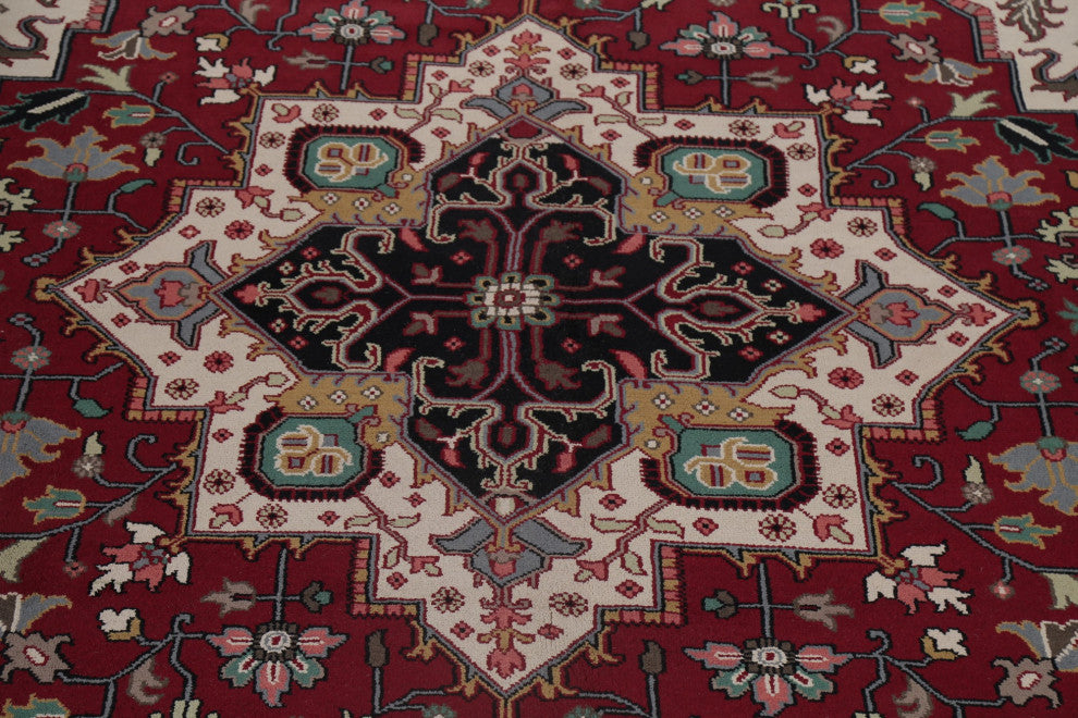 Heriz Oriental Traditional Area Rug Carpet Handmade Indian, Red, 17'4"x11'10