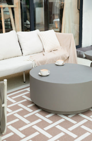 Rome 34" Round Concrete Coffee Table, Space Grey