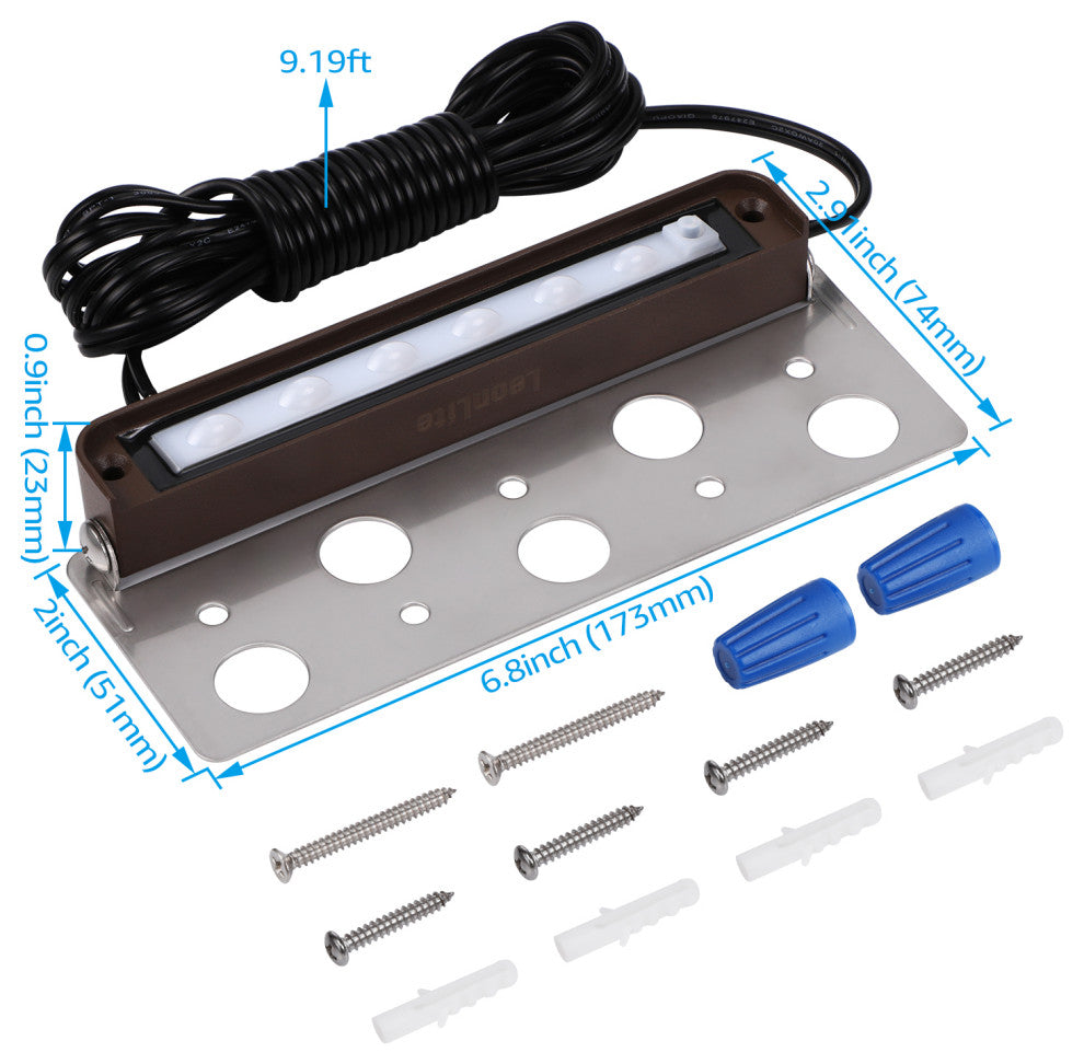 LEONLITE 7 Inch LED RGB Hardscape Lighting, 270Â° Swivel Retaining Wall Lights, 8pack