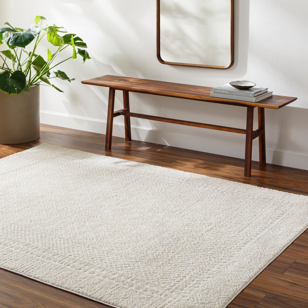Surya Freud FEU-2321 Machine Woven Area Rug, Ivory, 7'10" x 10'