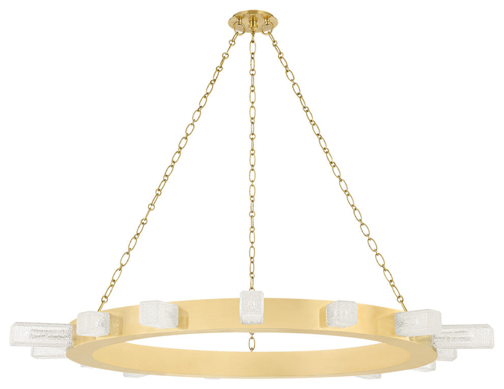 Citrine 15 Light Chandelier, Brass
