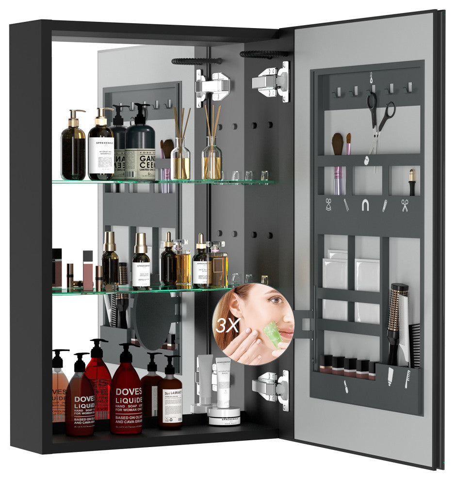 DIY LED Bathroom Medicine Cabinet With Mirror Left Door