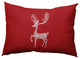 Fancy Holiday Reindeer Decorative Throw Pillow, Muted Red, 14"x20"
