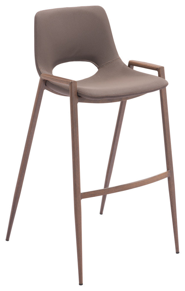 Desi Barstool, Set of 2 Brown/Walnut