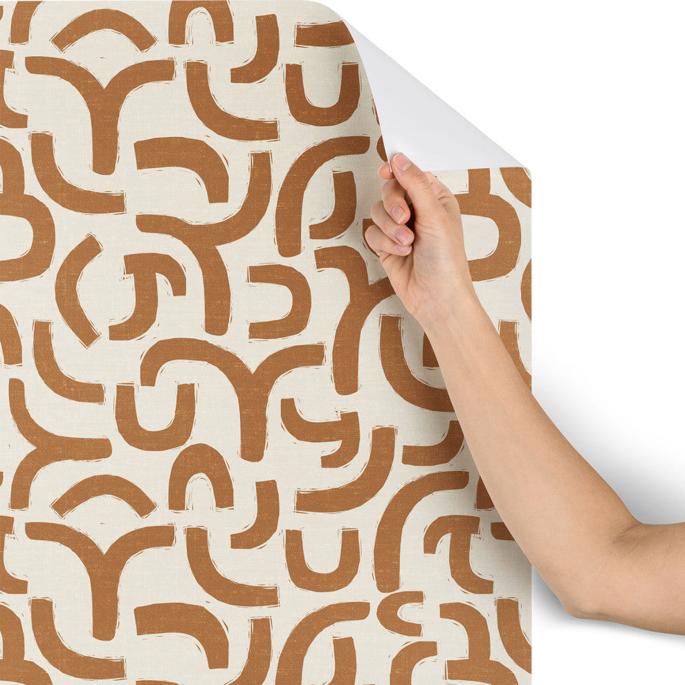Iveta Abolina Geometric Lines Vintage Cream Wallpaper