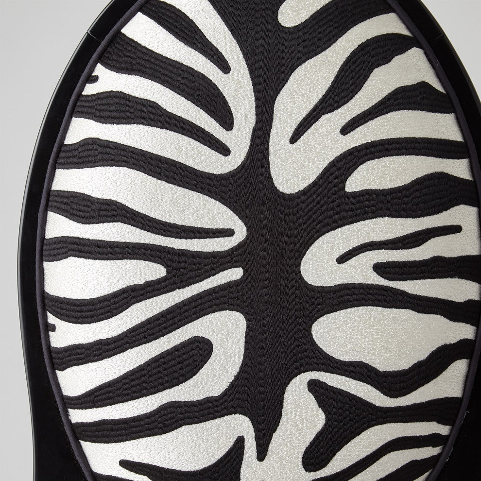 Art Deco Vintage Style Hollywood Zebra Black White Dining Chair Animal Print