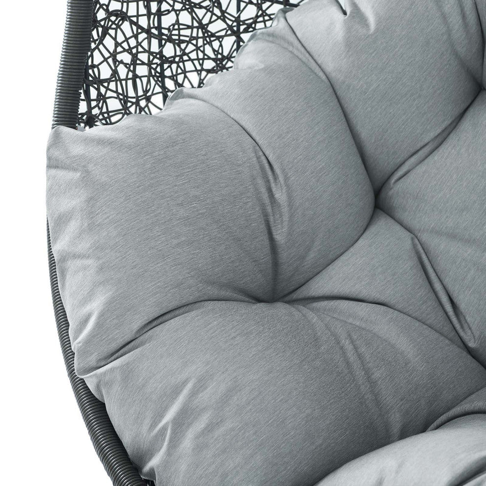 Swing Lounge Chair, Sunbrella, Gray, Modern, Outdoor Patio Balcony Garden