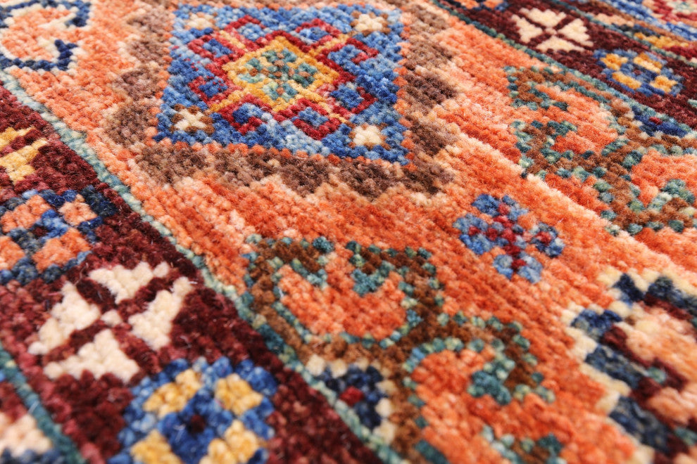 4' 1" X 6' 4" Super Kazak Khorjin Hand Knotted Rug Q5244