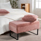 Heavy Faux Fur Storage Rose Smoke Ottoman 18" x 36" x 10"