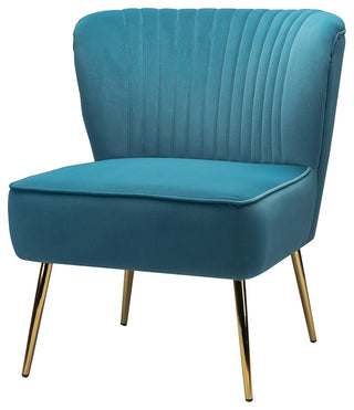 Velvet Accent Dining Chair, Blue