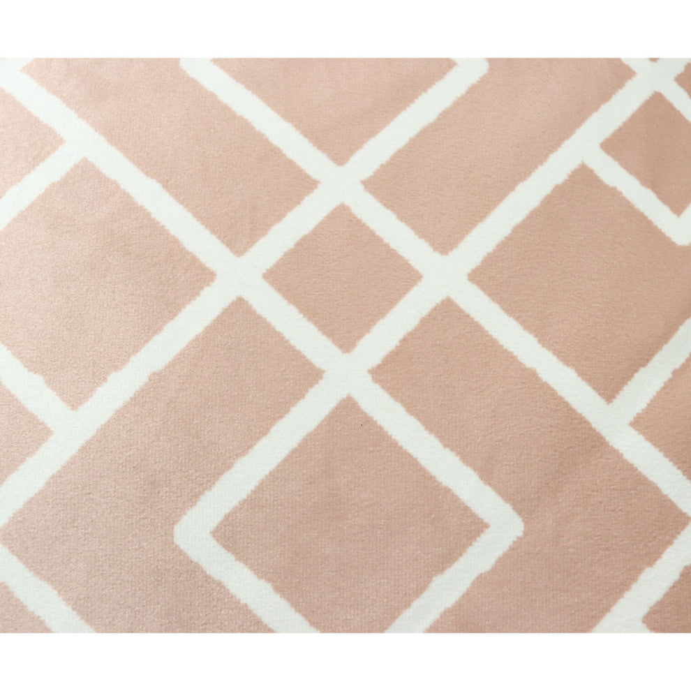 Peach & Ivory Machine Woven Scarsdale Throw Pillow, 20" x 20"