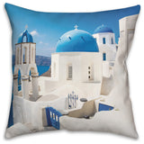 Santorini Buildings 2 18x18 Spun Poly Pillow